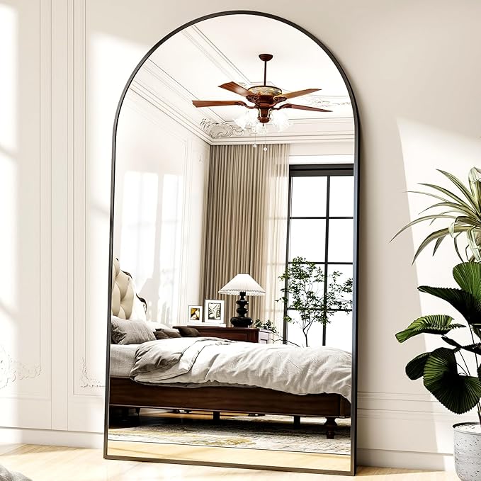 Leaning Mirror Arch Wall-Mounted Mirrors - Aluminum Alloy Frame Modern Simple Home Decor
