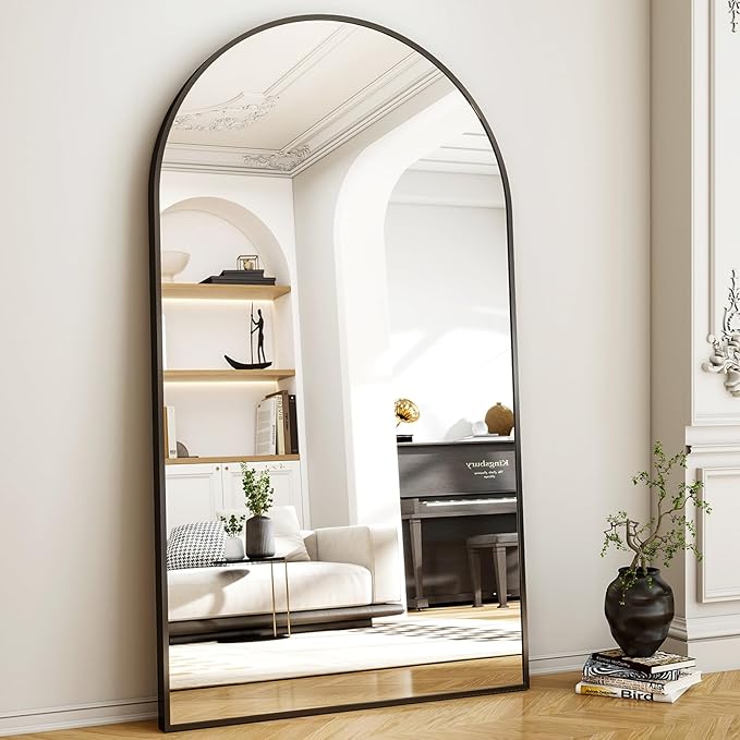 Leaning Mirror Arch Wall-Mounted Mirrors - Aluminum Alloy Frame Modern Simple Home Decor